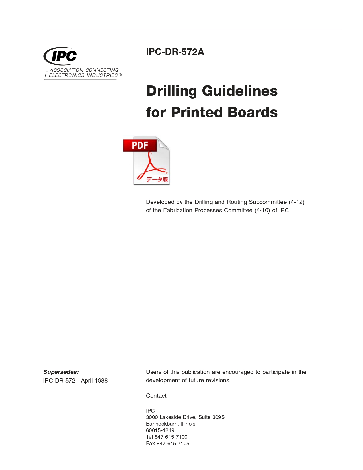 ［英語版］IPC-DR-572A: Drilling Guidelines for Printed Boards